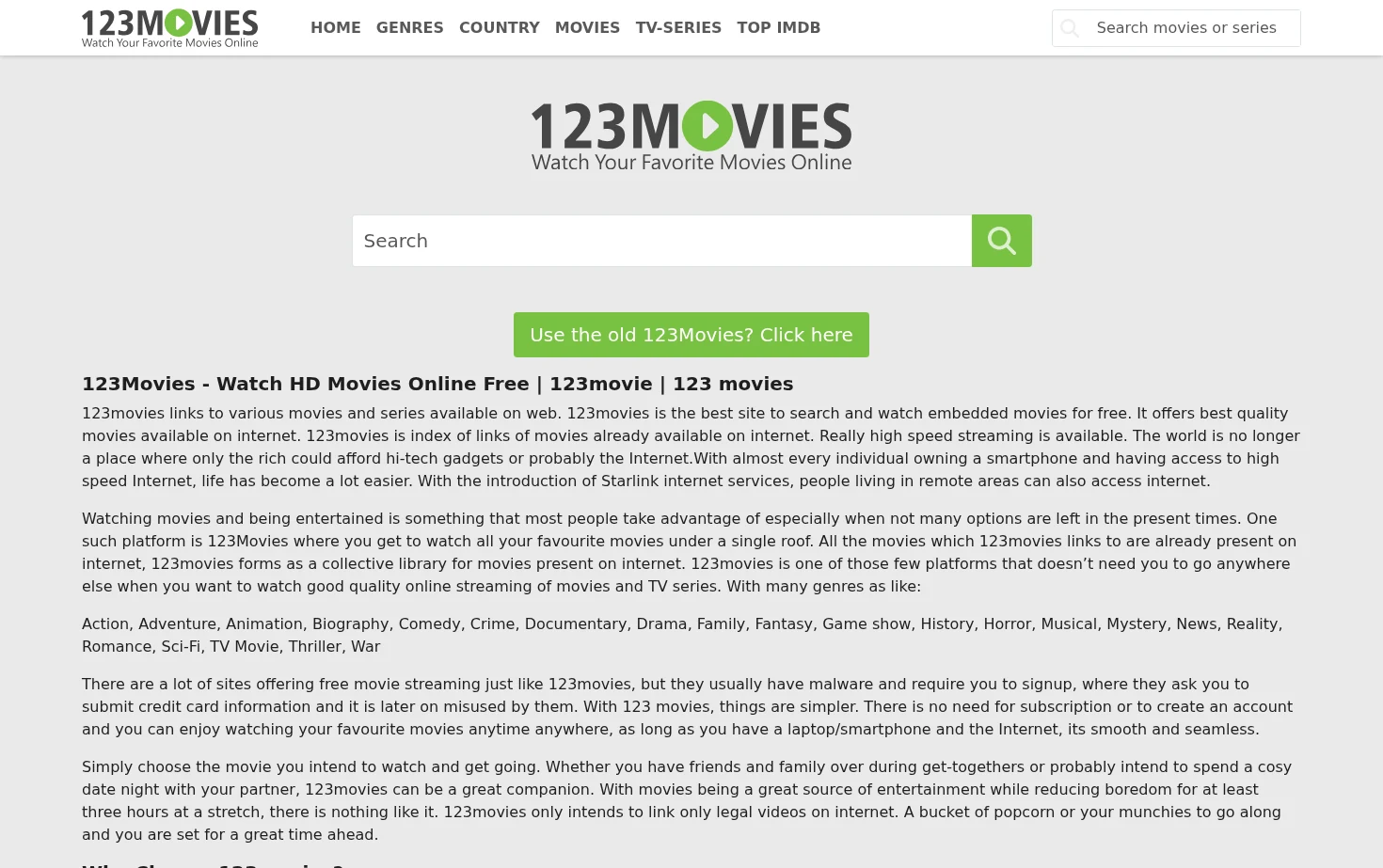 123Movies 页面快照